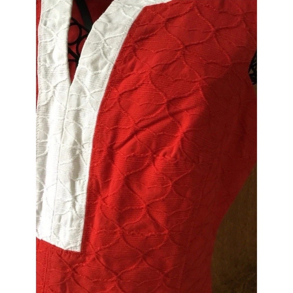 Vineyard Vines Red White Shift Dress Size 8 Textured Sleeveless Preppy - Picture 6 of 13